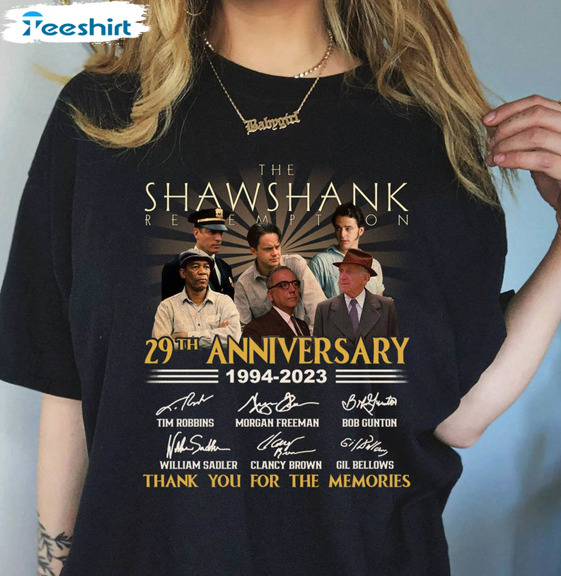 The Shawshank Redemption Shirt , Shawshank Redemption 29th Annivesary Unisex T-shirt Tee Tops