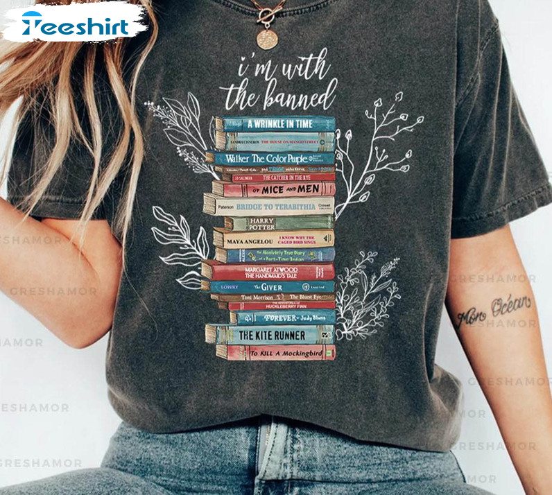 I'm With The Banned Vintage Shirt, Bookworms Banned Unisex Hoodie Tee Tops
