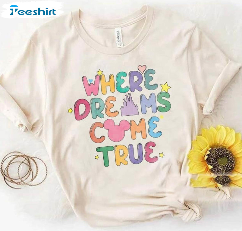 Where Dreams Come True Cute Shirt, Disney Castle Short Sleeve Unisex T-shirt