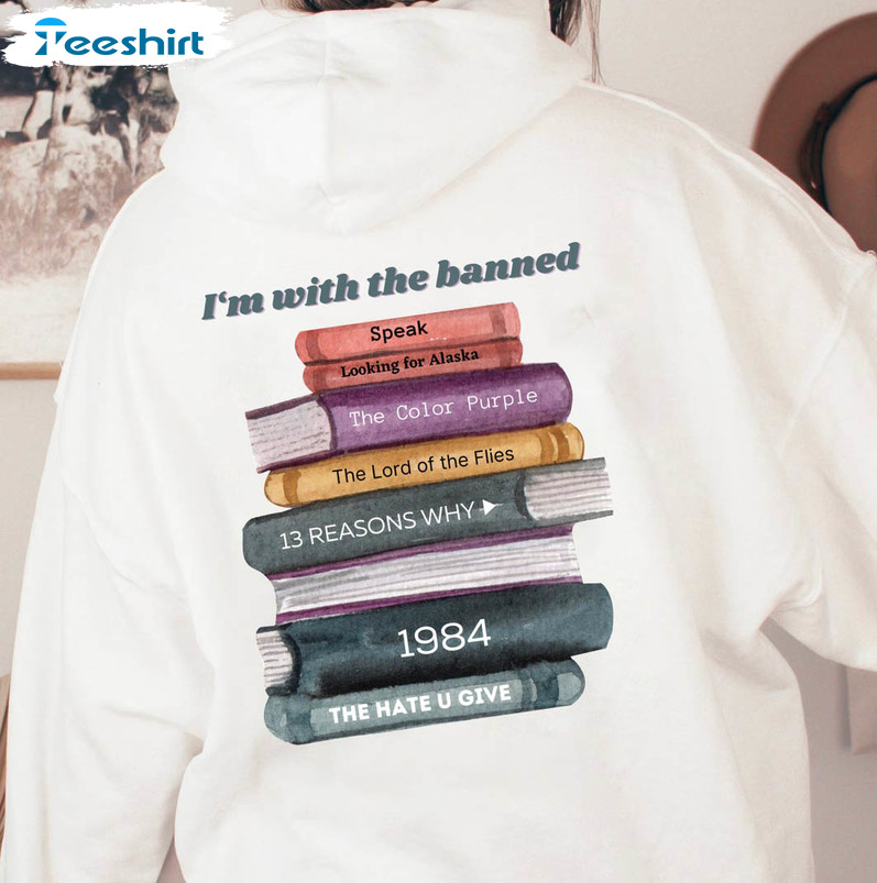 I'm With The Banned Vintage Shirt, Banned Books Short Sleeve Unisex T-shirt