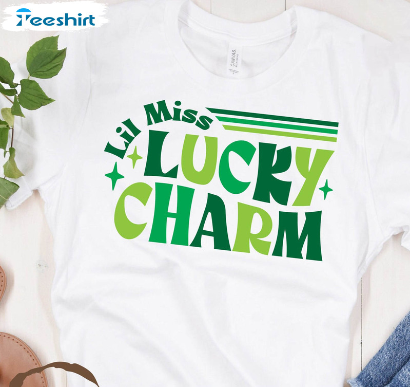 Little Miss Lucky Charm Trendy Shirt, St Patricks Day Unisex Hoodie Crewneck