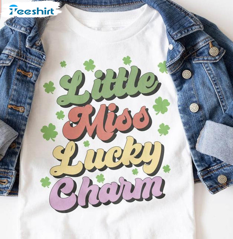 Little Miss Lucky Charm Cute Shirt, St Patricks Day Unisex Hoodie Long Sleeve