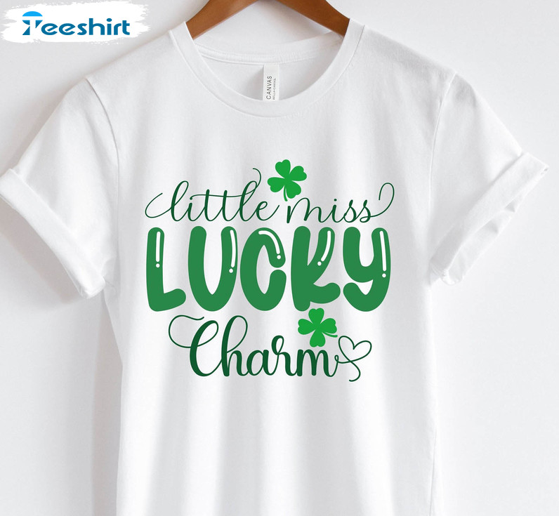 Little Miss Lucky Charm Vinatge Shirt, Miss Lucky Charm Patricks Shamrock Crewneck Unisex Hoodie