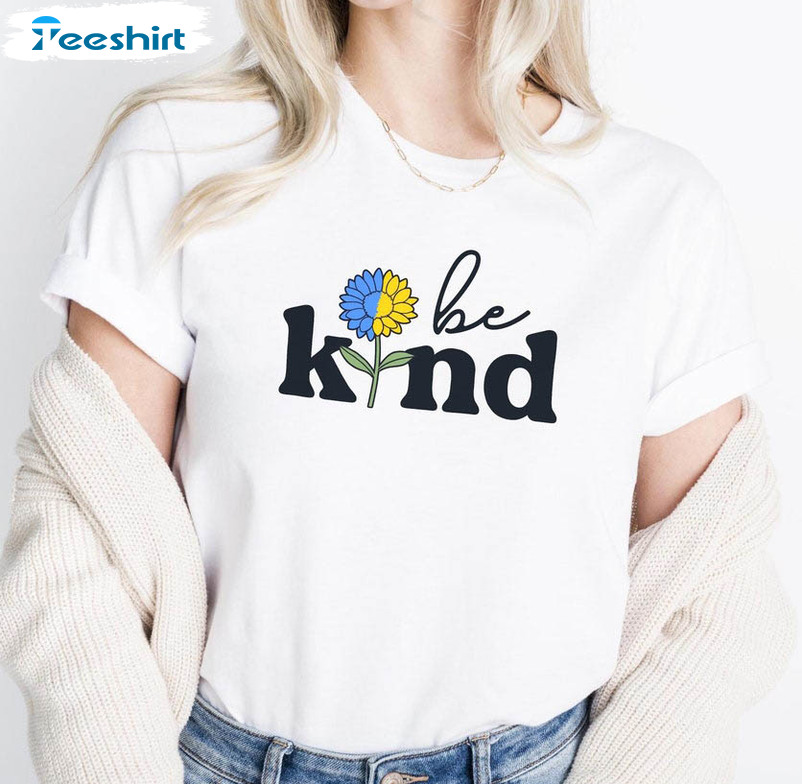 Be Kind Shirt, Sunflower Down Syndrome Short Sleeve Unisex T-shirt