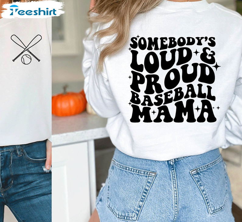 Vintage Somebody's Loud Mouth Baseball Mama Shirt, Trendy Baseball Tee Tops Unisex Hoodie