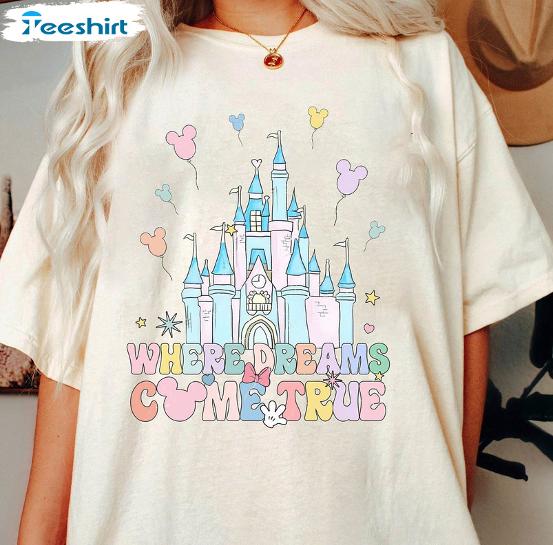 Vintage Where Dreams Come True Shirt, Disneyworld Short Sleeve Tee Tops