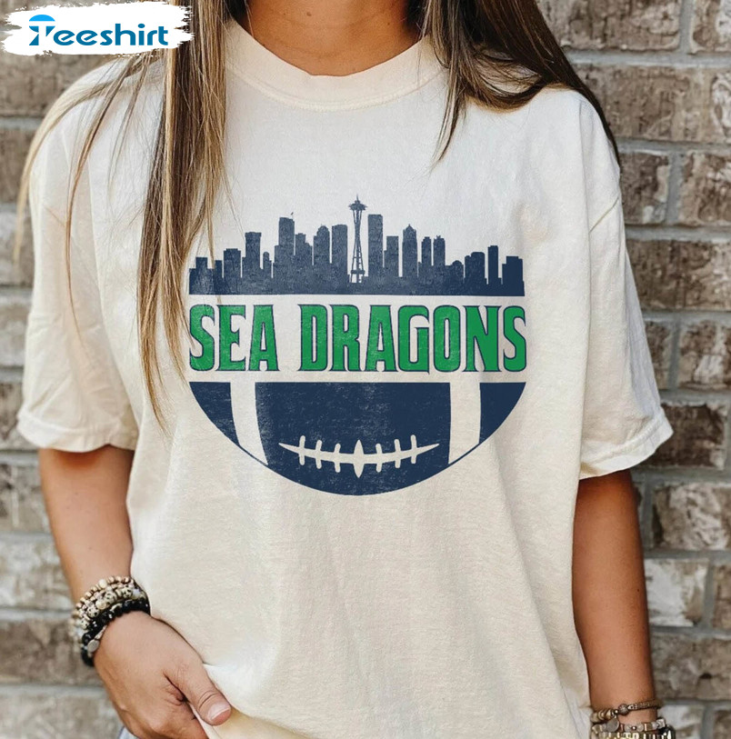 Sea Dragons City Football Shirt, Seattle Football Short Sleeve Hoodie