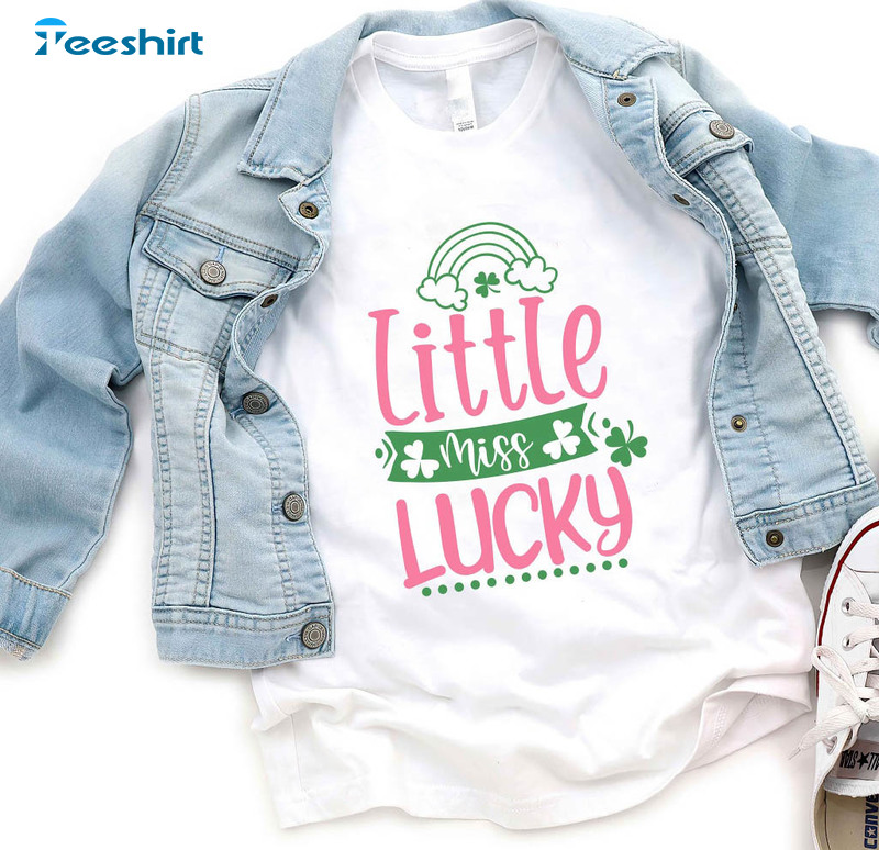 Little Miss Lucky Girls Cute Shirt, St Patricks Day Long Sleeve Unisex T-shirt