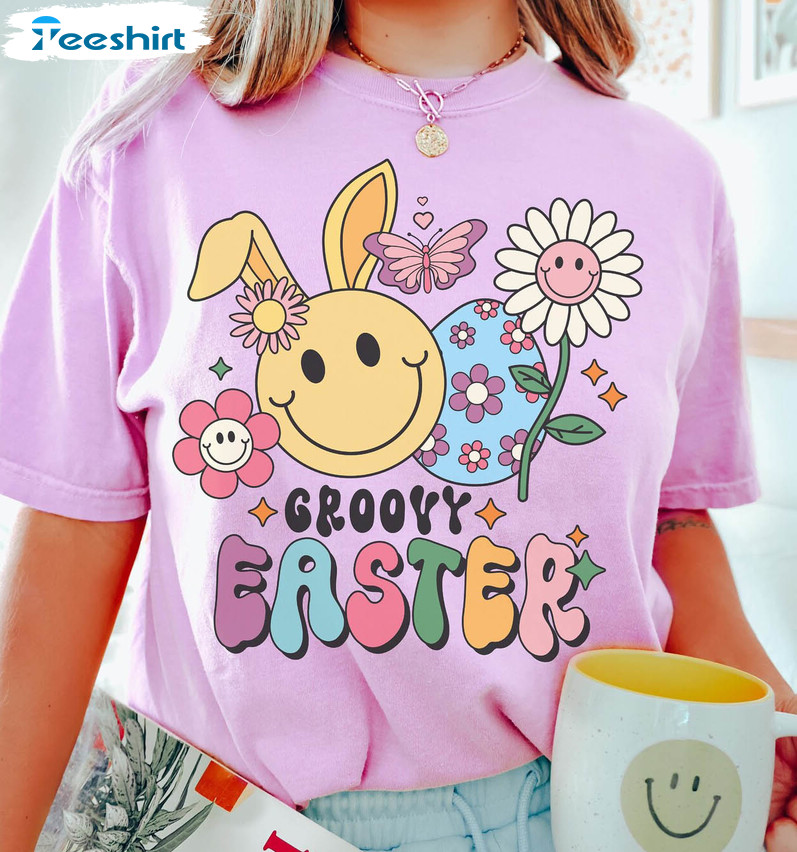 Groovy Easter Funny Shirt, Funny Peeps Crewneck Short Sleeve