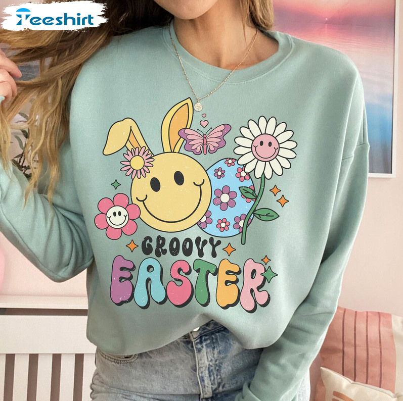 Groovy Easter Sweatshirt, Funny Peeps Short Sleeve Tee Tops