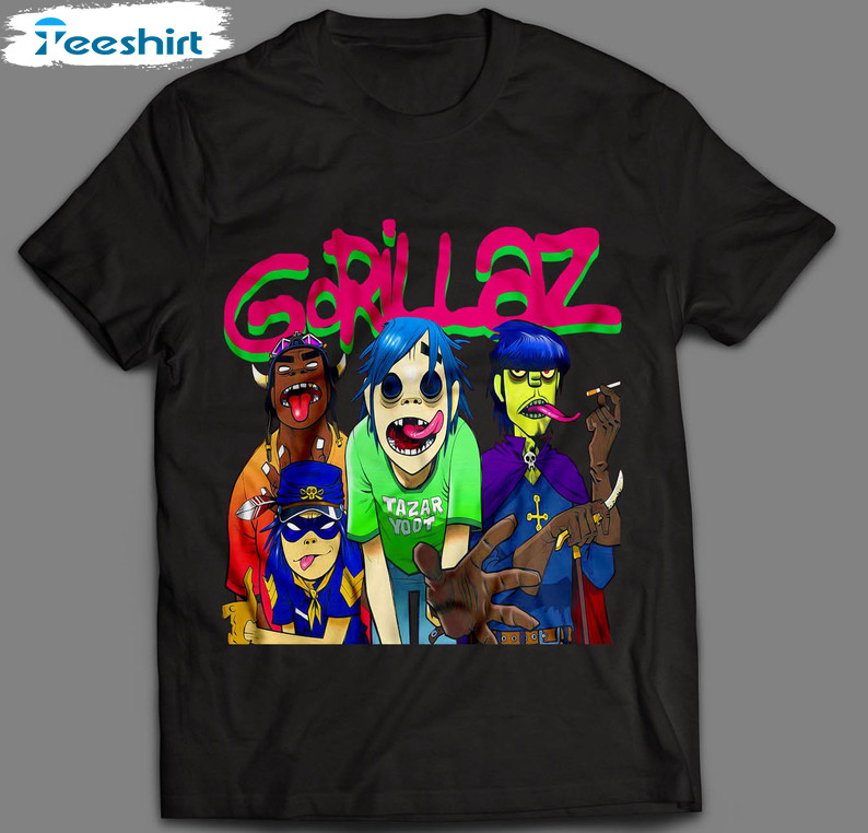 Gorillaz Rock Band Shirt, Trending Gorillaz Tour Unisex T-shirt Long Sleeve