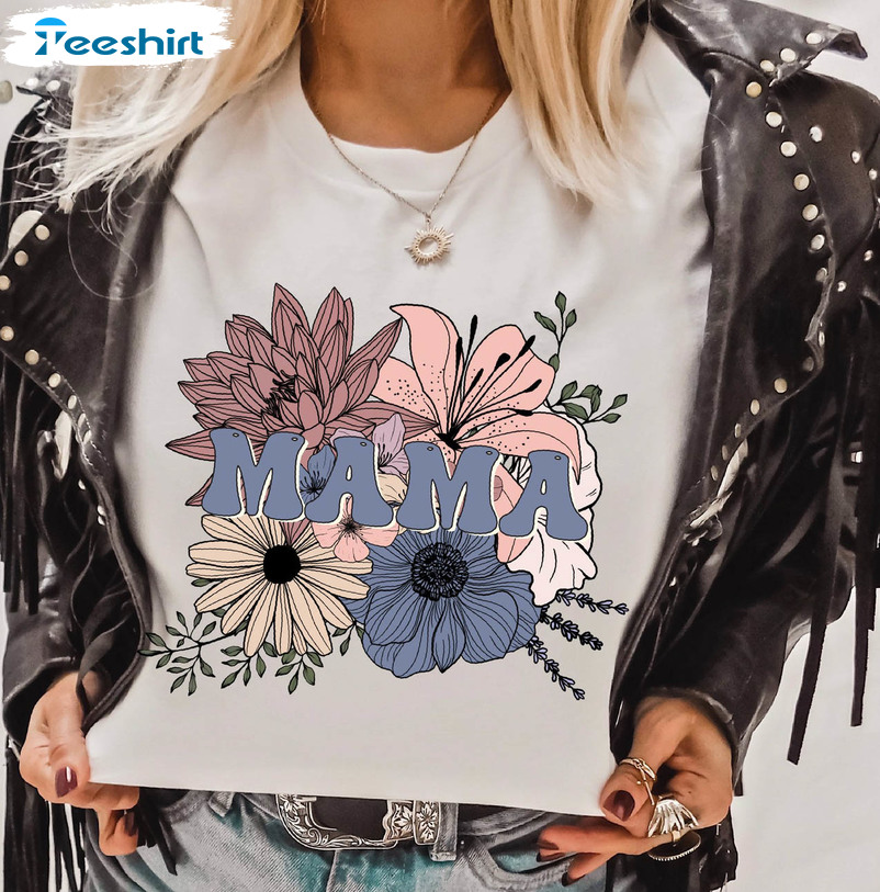 Mama Flowers Vintage Shirt, Cowhide Southwest Navajo Trendy Unisex T-shirt Short Sleeve