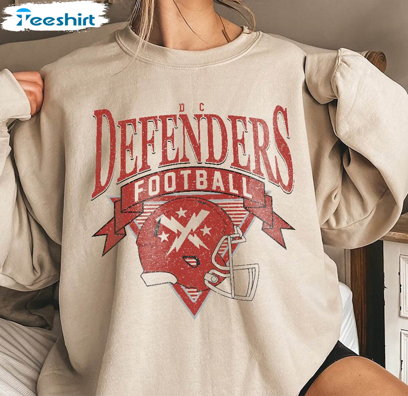 Dc Defenders Xfl Shirt, Football Vintage Unisex Hoodie Short Sleeve