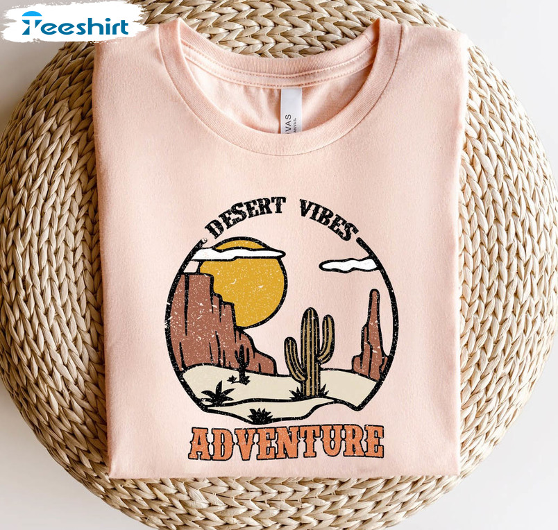 Desert Vibes Adventure Shirt , Camping Unisex T-shirt Long Sleeve