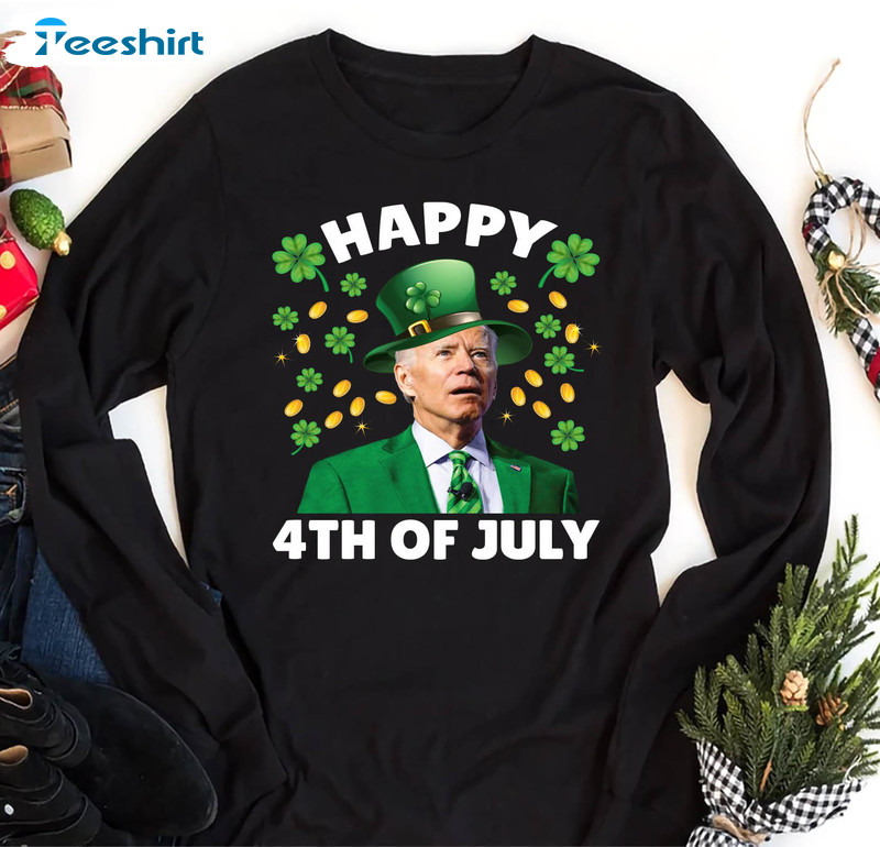 Funny Joe Biden St Patricks Day Shirt, 4th Of July Short Sleeve Unisex T-shirt