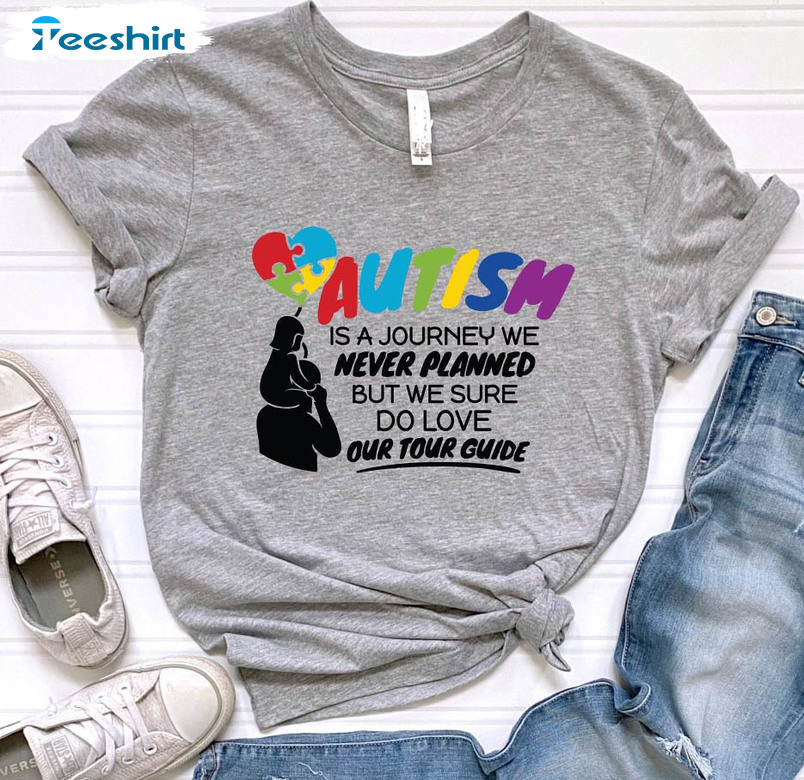 Autism Is A Journey Shirt, Autism Puzzle Unisex Hoodie Crewneck