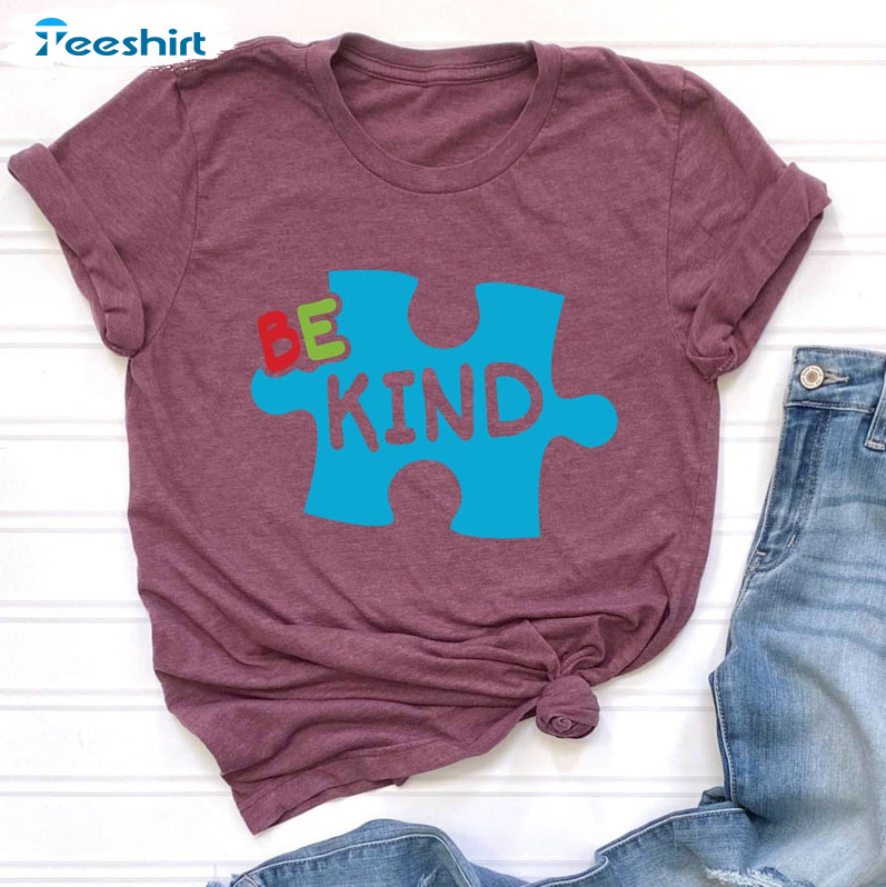 Be Kind Autism Vintage Shirt, Autism Puzzle Crewneck Unisex Hoodie