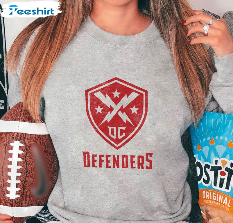 Dc Football Vintage Xfl Shirt , American Football Trendy Long Sleeve Unisex Hoodie