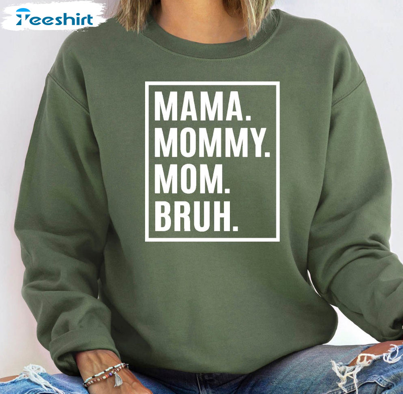 Vintage Mama Mommy Mom Bruh Sweatshirt, Mothers Day Short Sleeve Crewneck