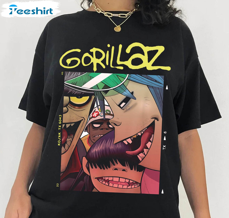 Gorillaz Band Shirt , Vitural Band Anime Rock Band Long Sleeve Unisex T-shirt