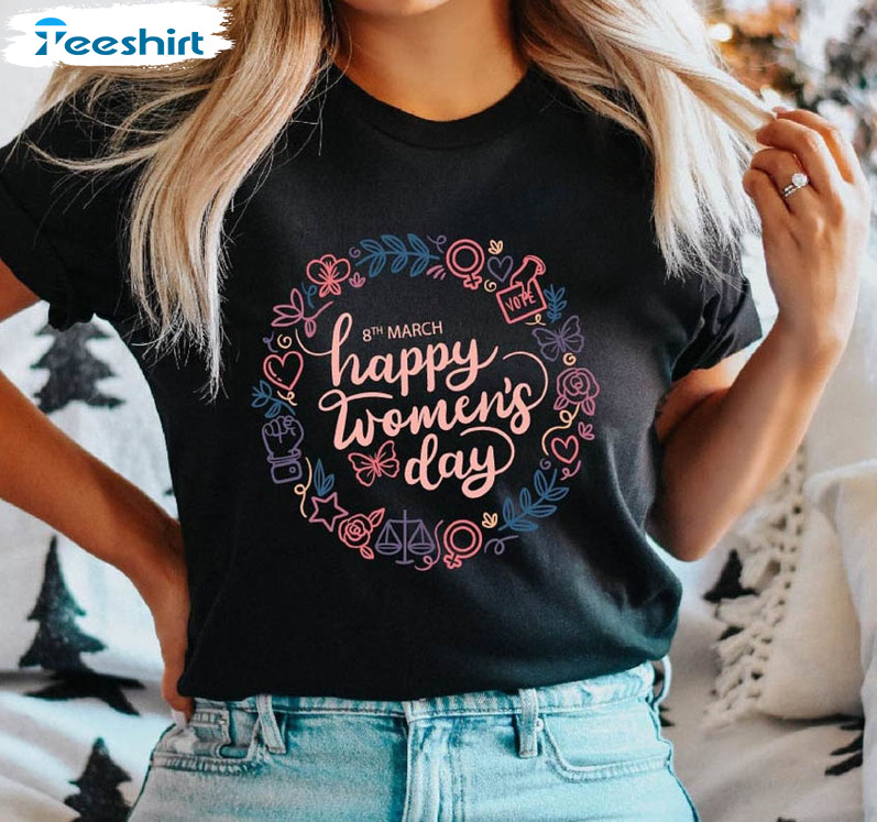 Happy International Women's Day Shirt, Embrace Equity Long Sleeve Unisex T-shirt