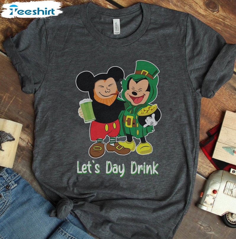 Mickey Irish Shirt, Funny Let's Day Drink Short Sleeve Sweatshirt