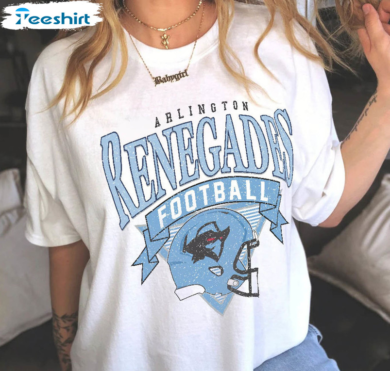 Arlington Football Vintage Xfl Shirt, Renegades Unisex T-shirt Long Sleeve