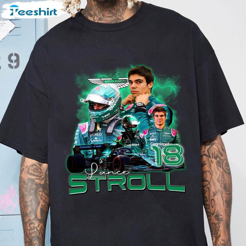 Lance Stroll F1 Racing Shirt, Aston Martin Long Sleeve Unisex T-shirt