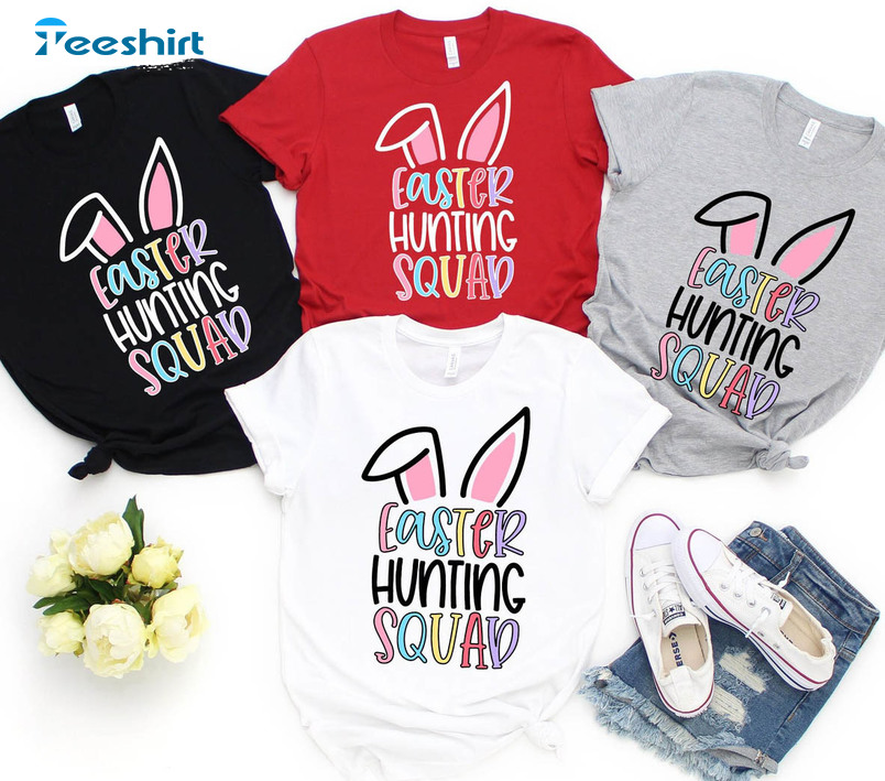 Easter Hunting Squad Cute Shirt, Easter Bunny Unisex T-shirt Short Sleeve