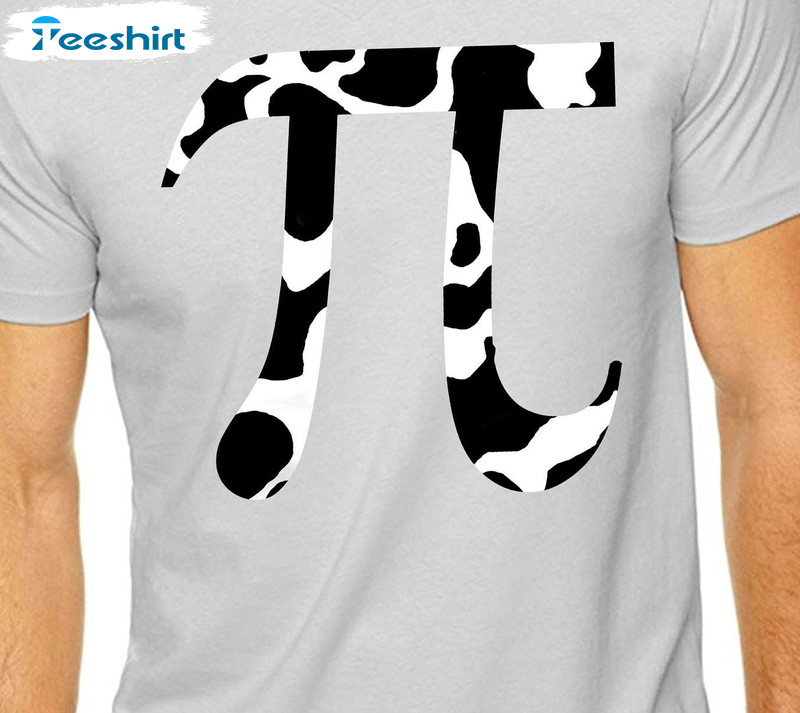 Cow Pi Day Shirt, Funny Humor Tee Tops Short Sleeve