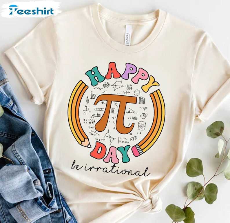 Happy Pi Day Rainbow Vintage Shirt, March Pi Day Unisex Hoodie Long Sleeve