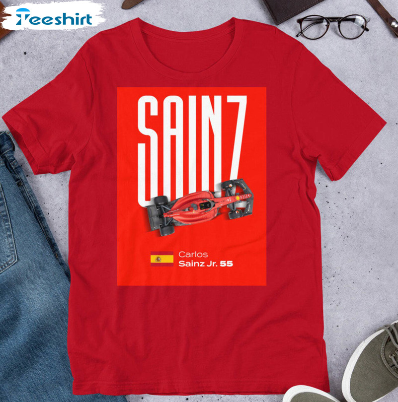 Carlos Sainz Jr Ferrari F1 Shirt, Formula 1 Unisex T-shirt Long Sleeve