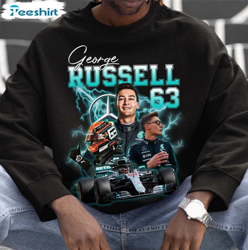 George Russell Shirt, Mercedes Racing Team Crewneck Short Sleeve