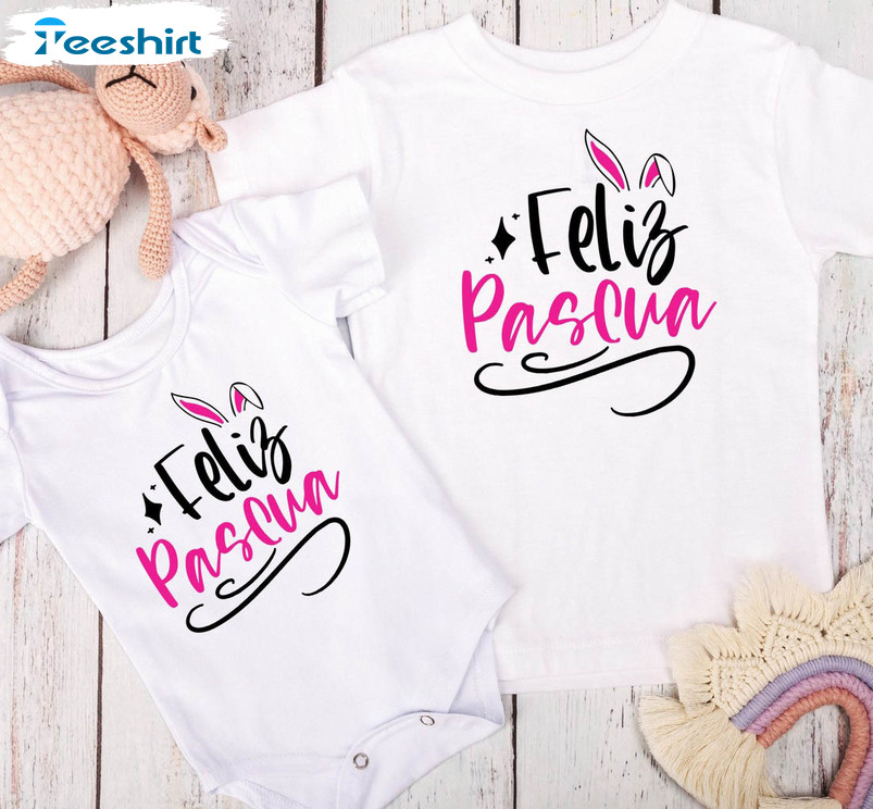 Feliz Pascua Shirt, Spanish Easter Cute Sweater Short Sleeve