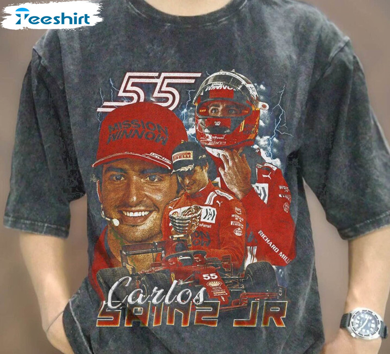 Vintage Carlos Sainz Jr Shirt, Driver Racing Championship Formula 1 Crewneck Unisex Hoodie
