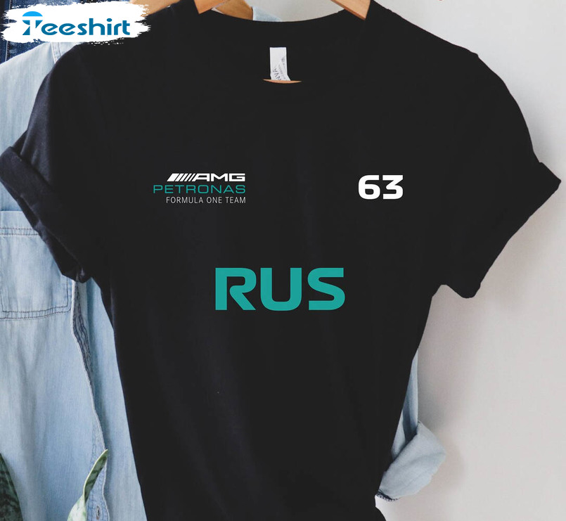 George Russell F1 Fan Shirt, Mercedes Logo Unisex Hoodie Crewneck