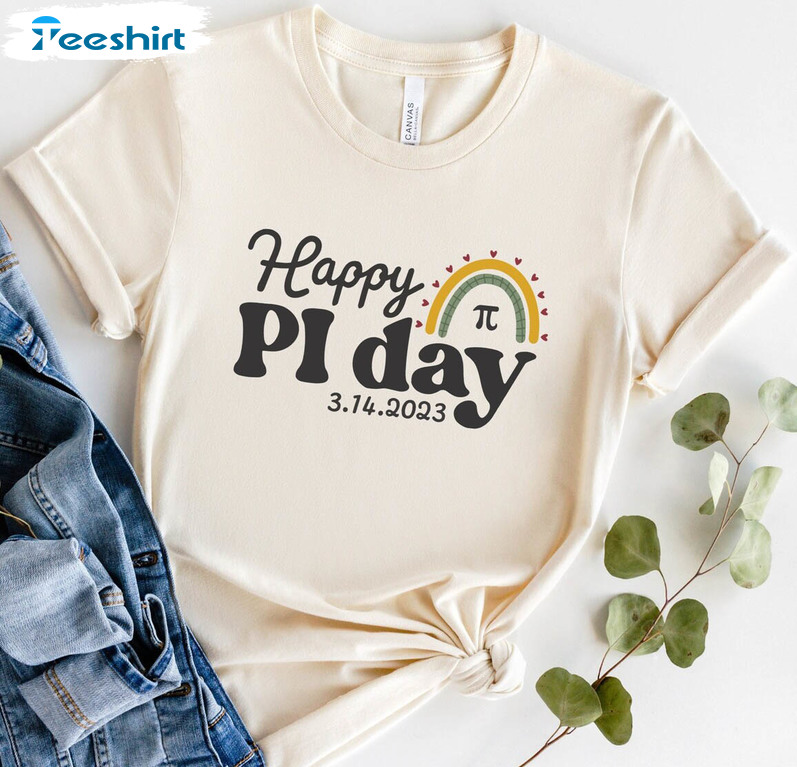 Happy Pi Day Rainbow Shirt, Math Teachers Crewneck Long Sleeve