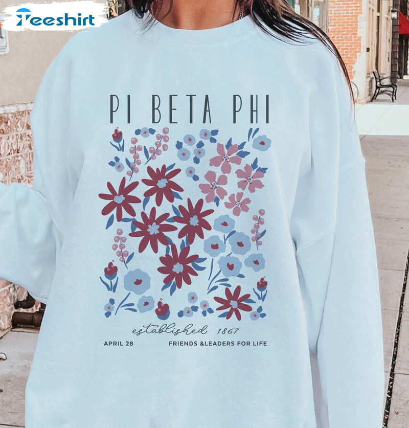 Pi Beta Phi Flower Market Poster Shirt, Vintage Unisex T-shirt Long Sleeve