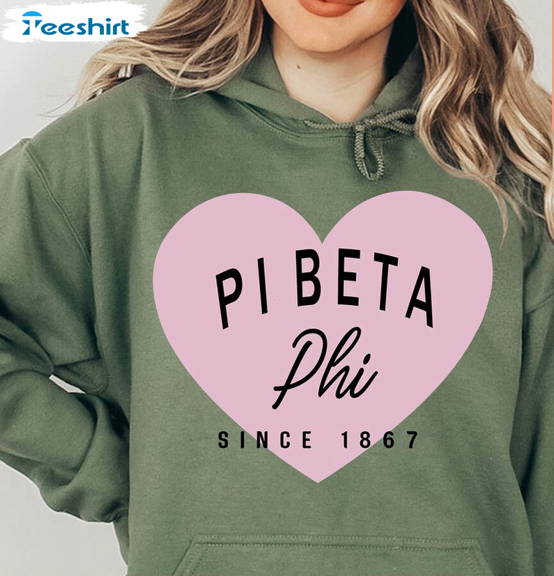 Pi Beta Phi Pretty In Pink Sorority Sweatshirt, Trendy Unisex Hoodie Tee Tops