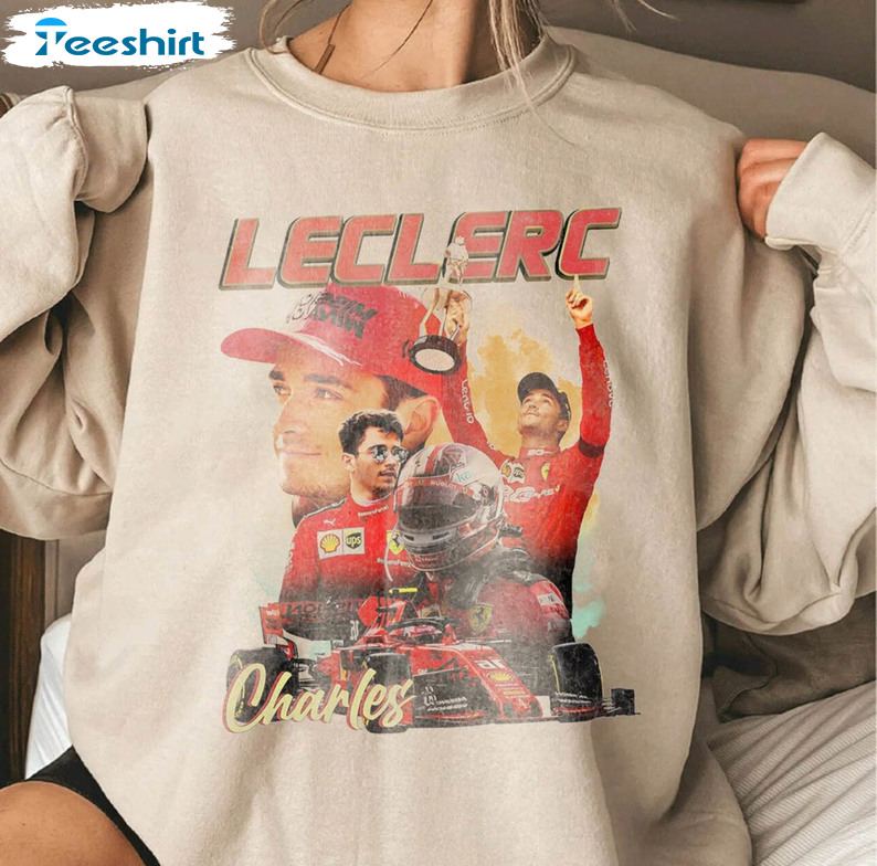 Vintage Charles Leclerc Shirt, F1 Racing Long Sleeve Unisex Hoodie