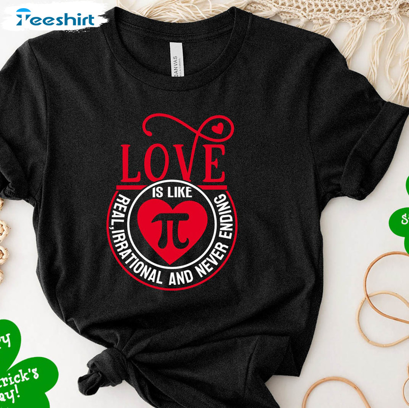 Love Is Like Math Shirt, Symbol Mathematics Long Sleeve Tee Tops