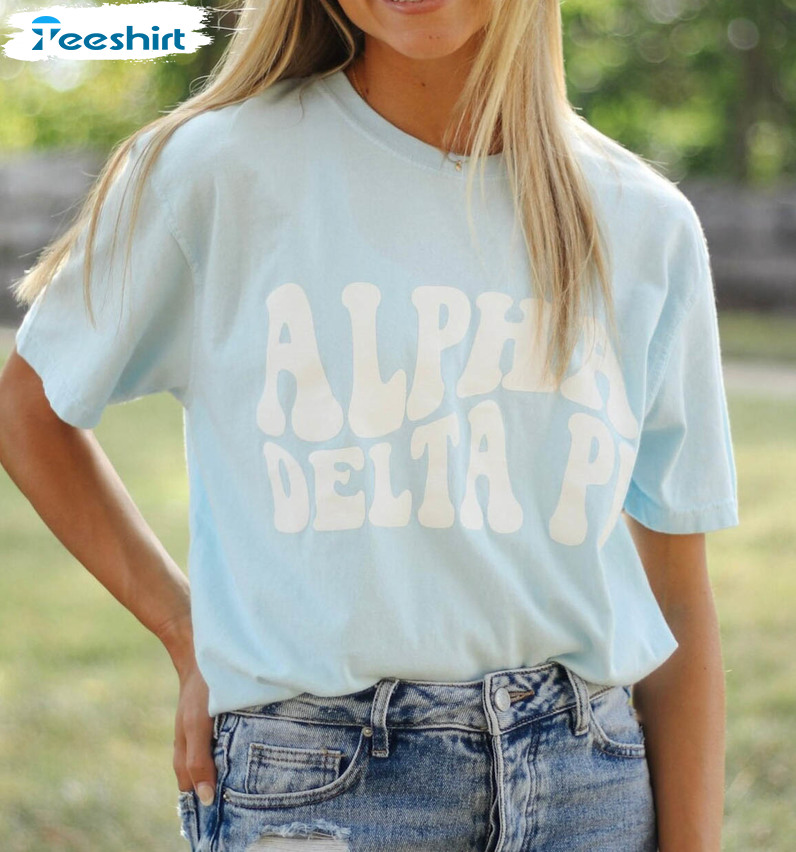 Alpha Delta Pi Retro Shirt, Trendy Sweatshirt Short Sleeve