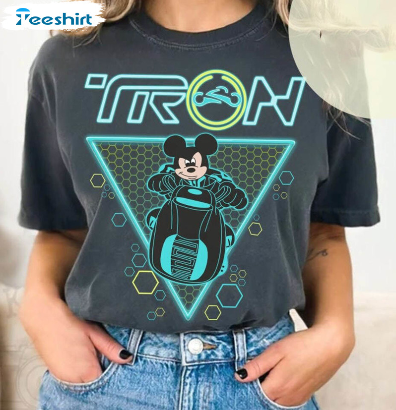 Disney Tron Lightcylce Run Ride Shirt, Mickey Tron Bike Long Sleeve Unisex T-shirt