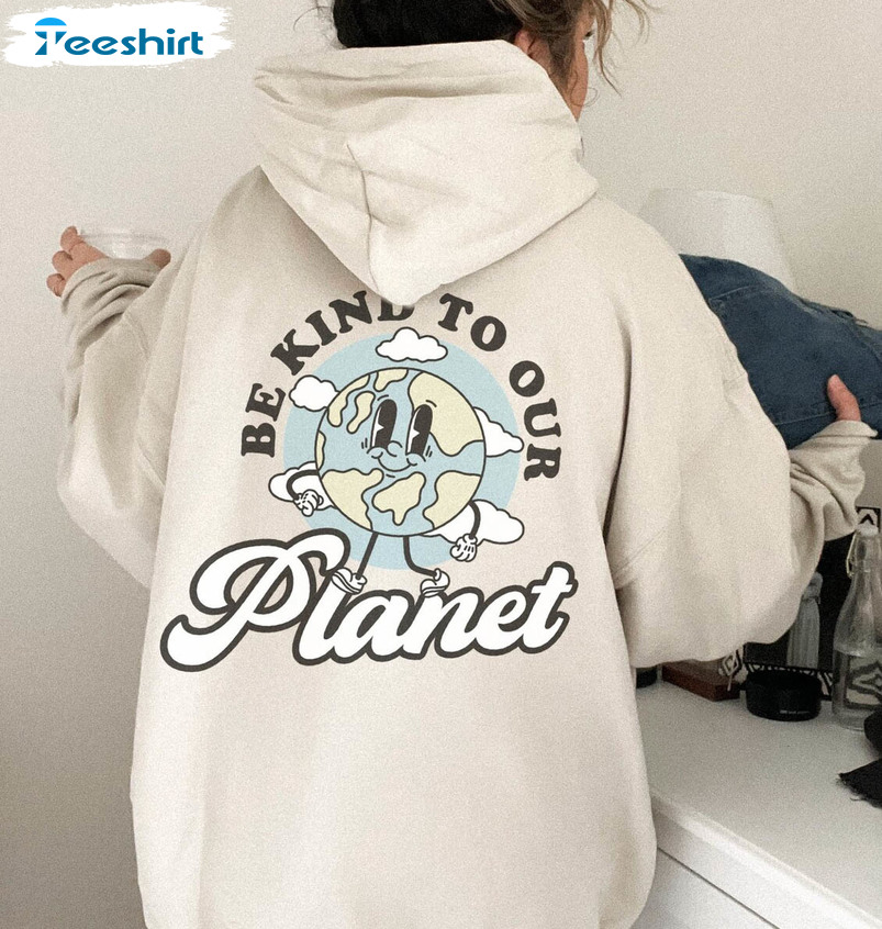 Be Kind To Our Planet Cute Shirt, Retro Earth Day Long Sleeve Tee Tops