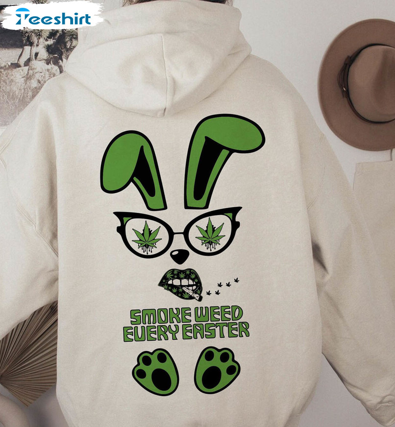 Smoke Weed Easter Shirt, Trendy Bunny Unisex T-shirt Short Sleeve