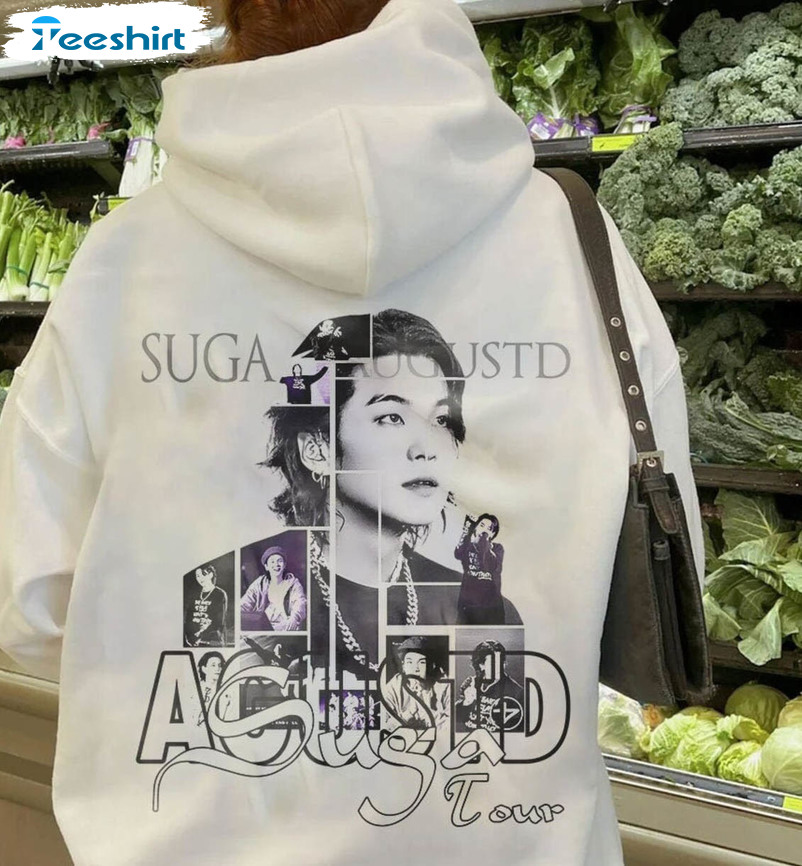 Suga Agustd Yoongi Tour Shirt, Trendy Bangtan Yoongi Unisex Hoodie Crewneck