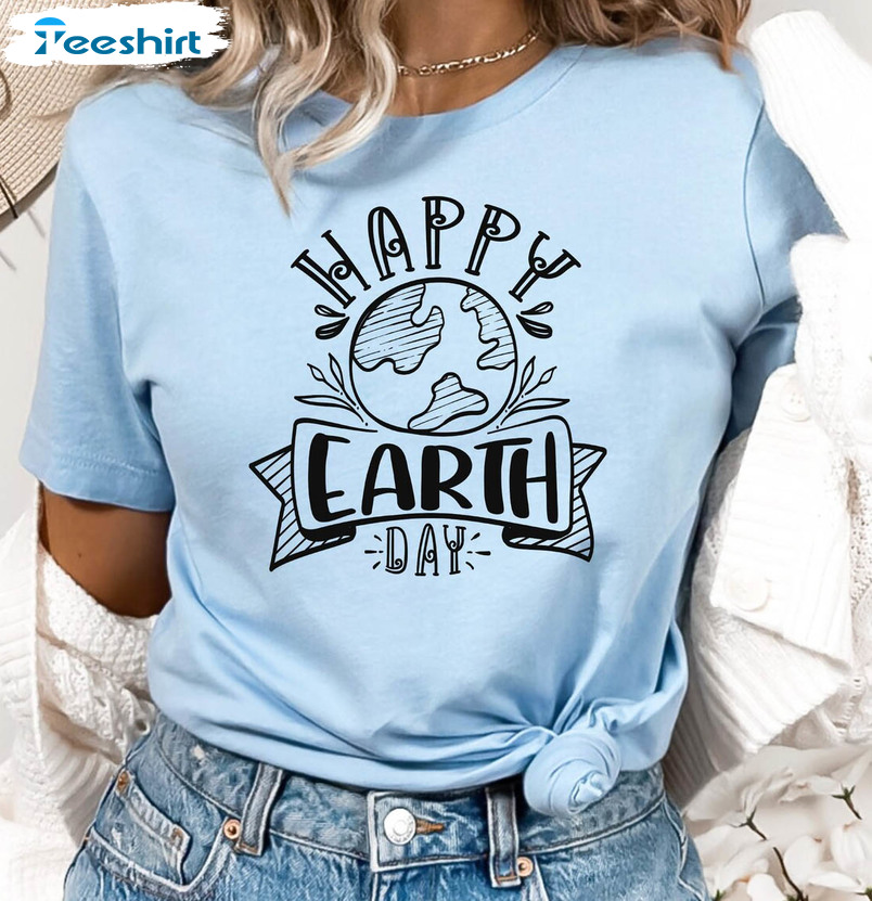 Happy Earth Day Vintage Shirt, Environmental Save The Planet Short Sleeve Crewneck