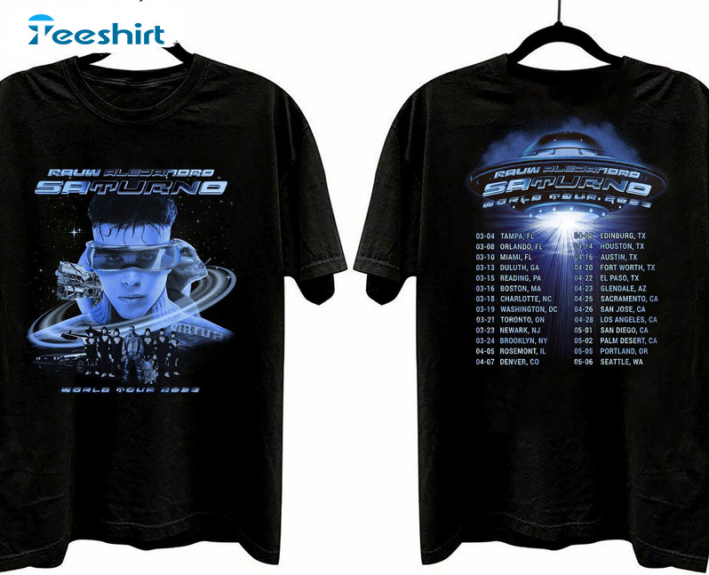 Rauw Alejandro Shirt, Saturno World Tour 2023 Crewneck Unisex T-shirt