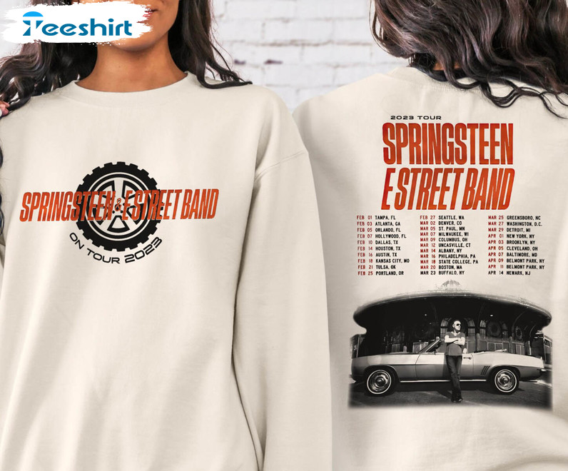 Bruce Springsteen 2023 Tour Shirt, Rock Tour 2023 Short Sleeve Crewneck