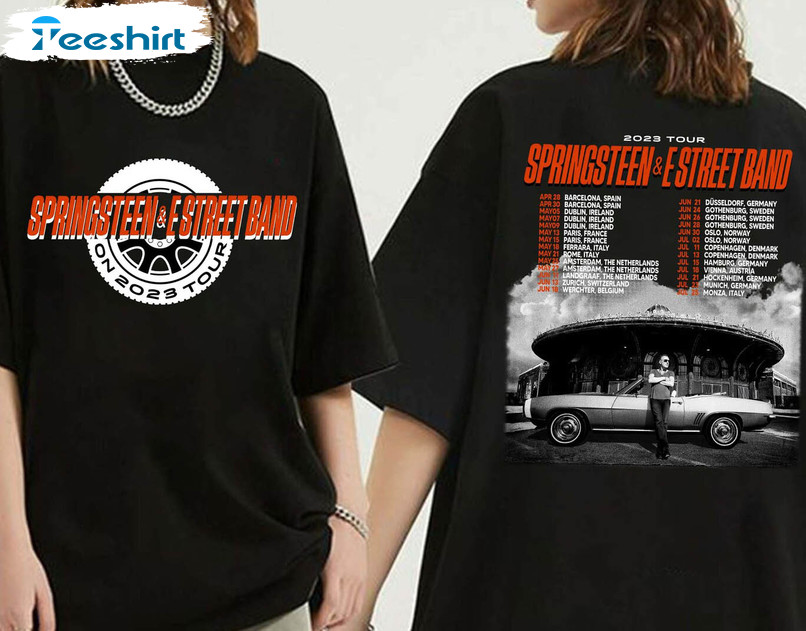 Bruce Springsteen And E Street Band Shirt, Rock Tour 2023 Unisex Hoodie Long Sleeve